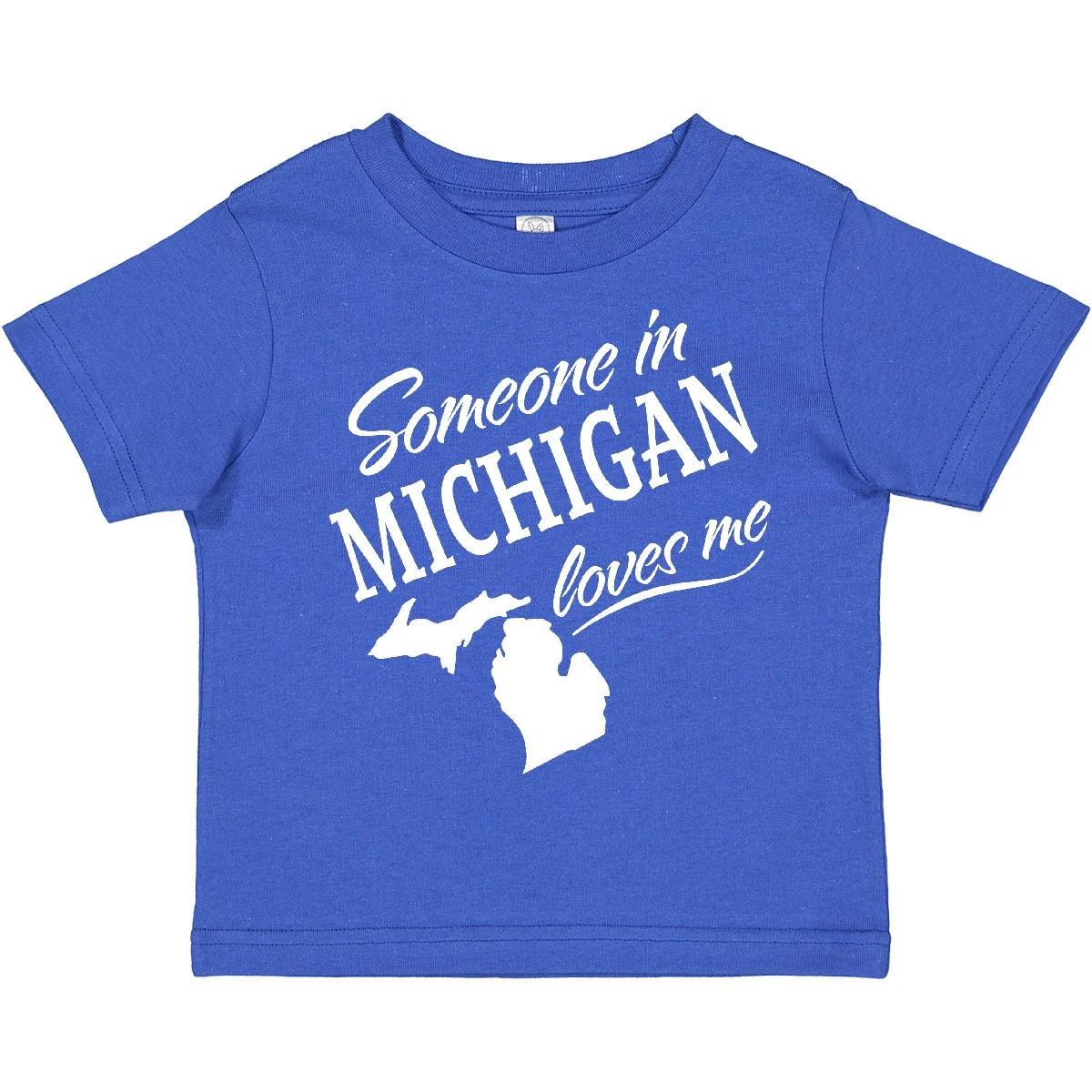 Inktastic Someone In Michigan Loves Me Toddler T-Shirt Home Family Grandparents 120