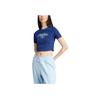 Adidas Camiseta Originals Badge Slim de 3 Rayas para Mujer, Azul Marino, IX3544