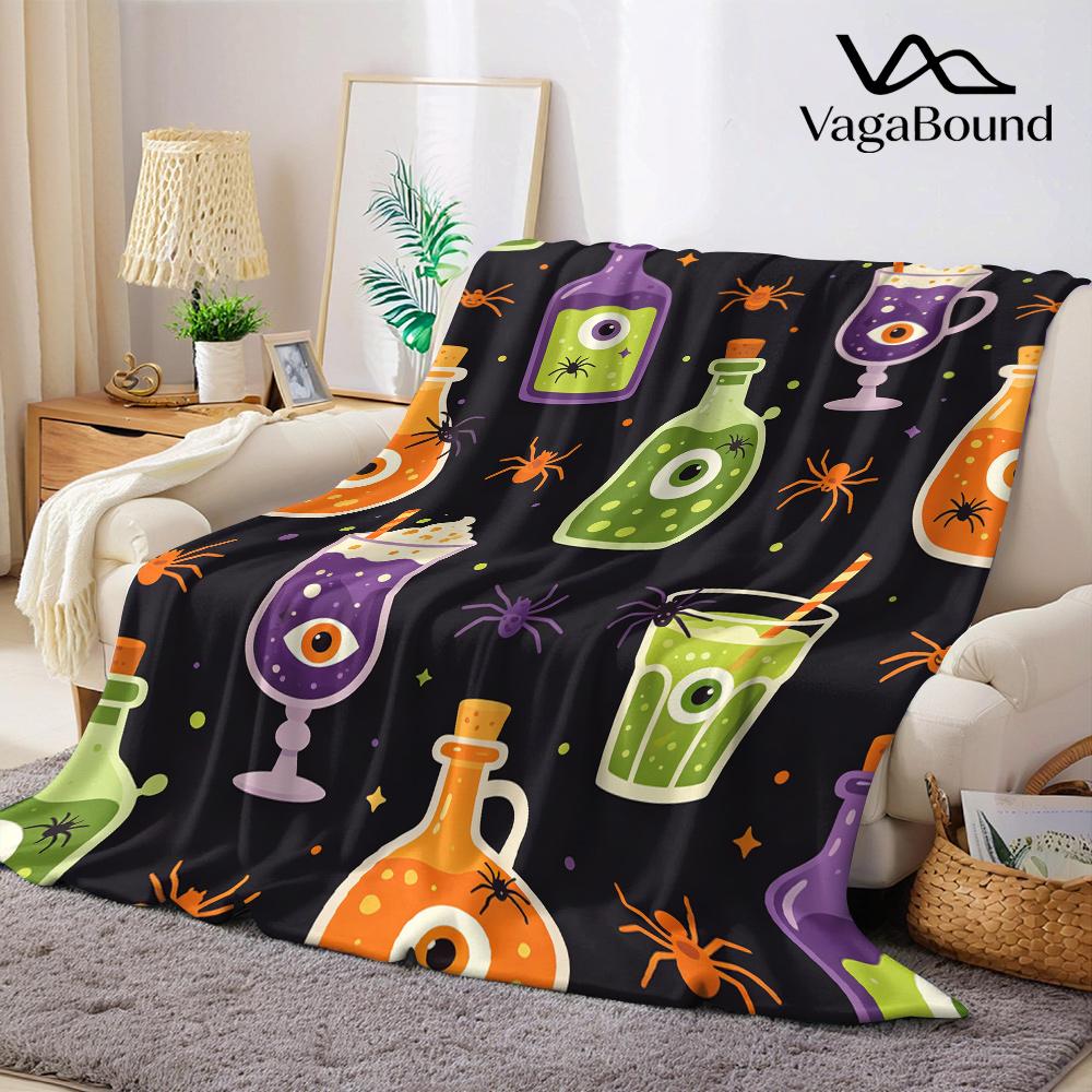 Witch Potions Drinks Flannel Blanket Warm Soft Halloween Christmas All-Season Couch Decorative Cozy Warm Gift
