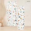 Women Plus Size Two Piece Set Long Sleeve Open Front Cardigan Round Neck Sleeveless Bodycon Dress Geometric Printed Pink Black White