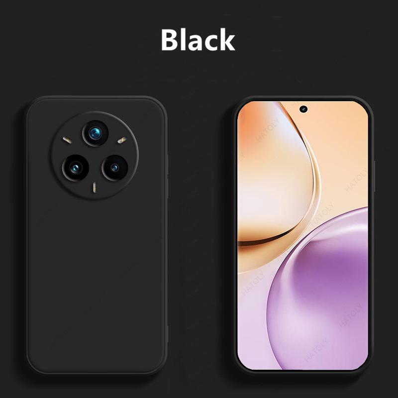 

Жидкий силиконовый чехол для телефона Realme 14 Pro 5G, чехол для Realme 14 Pro Plus 5G, противоударный чехол Funda Back Cover For Realme 14ProPlus чёрный