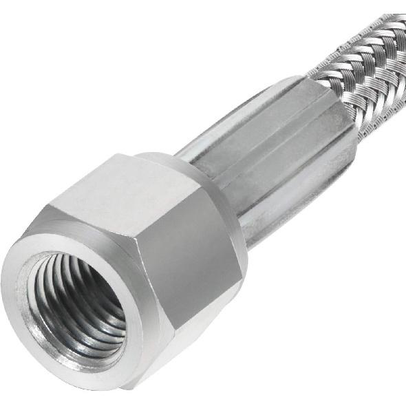 Steel Braided Turbo Oil Feed Line 48" Length - 4AN 90 Degree Straight Hose End Pressure Stainless Remote Turbocharger Sensor Teflon 4AN 551867