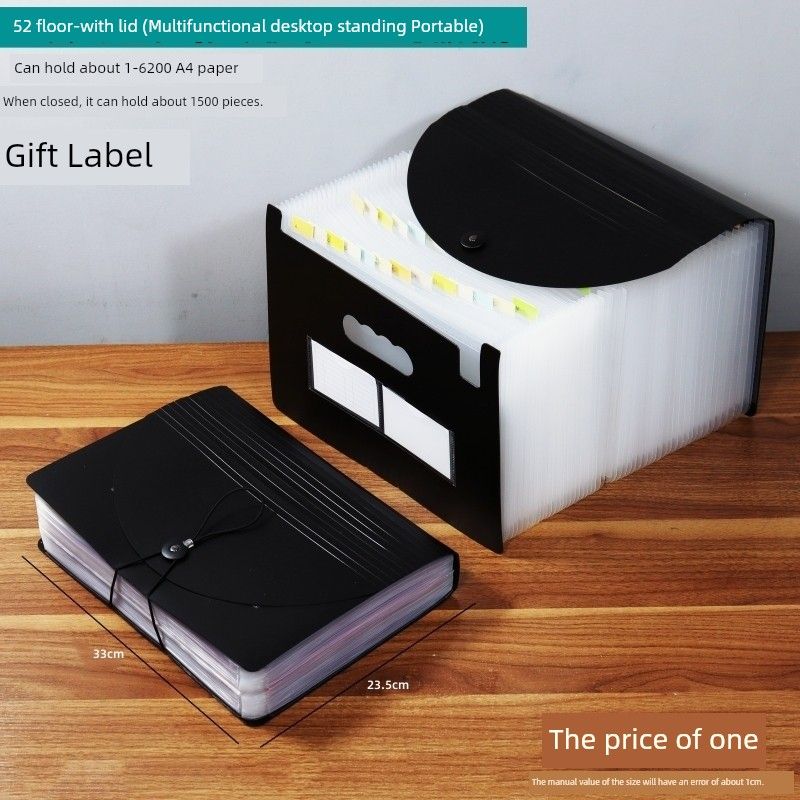 A4 Folder Large Capacity Desktop Storage File Handbag Multi-Layer Classification Materials Expanding File Multi-Functional Office Supplies