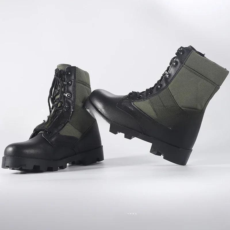 Tactical Boots Men Training Special High-Top Shoes Outdoor Shock-Absorbing Hard-Soled High-Waist Hiking Botas