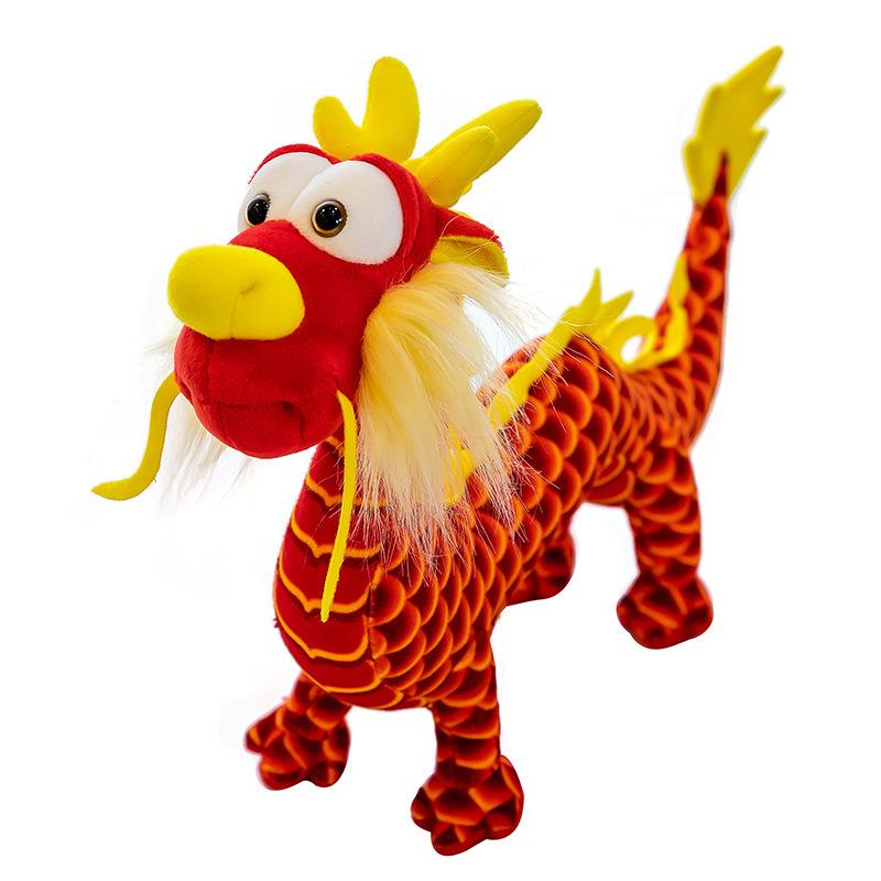 Chinesischer Drachen Plüschtier Simulation Drachenpuppe Luftdrachenpuppe Drachenjahr Maskottchen