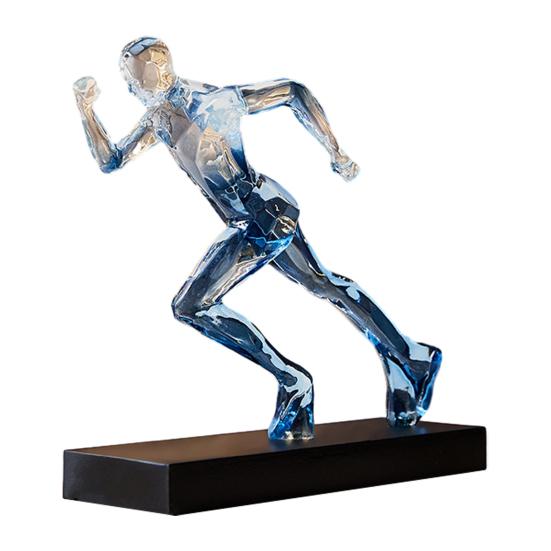 Male Runner Sculpture Abstract Resin Running Figurine Modern Home Decoration for Living Room TV Stand Desk Shelf Decor Motivational