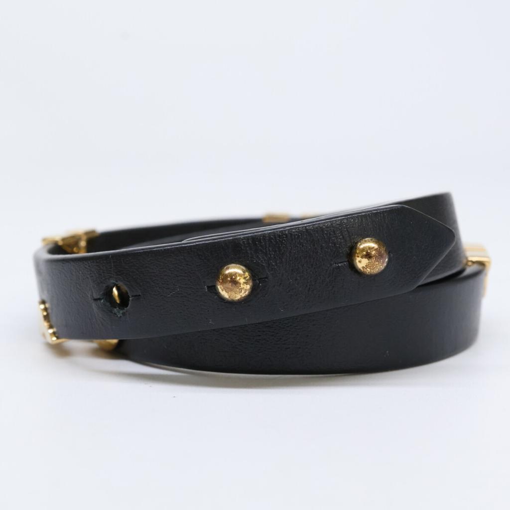 LOUIS VUITTON M6557 Brasserie Daily Monogram Bracelet 17 Black / goldUsed