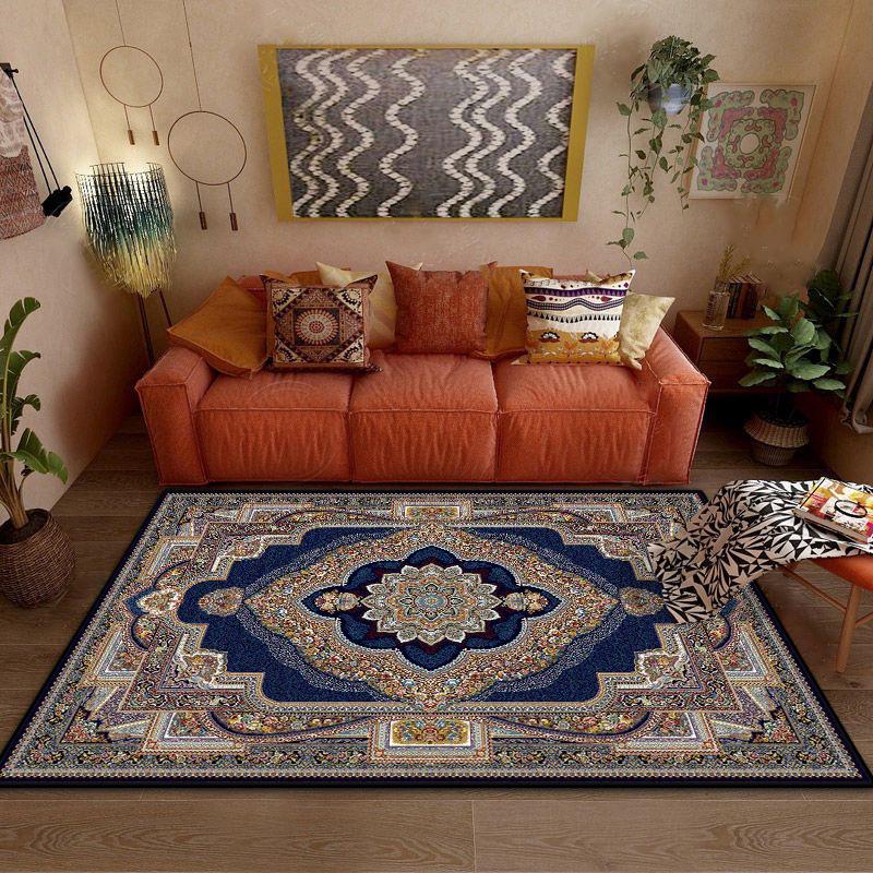 Persian Retro Decoration Lint-free Bedroom Rugs Bohemian Style Living Room Non-slip Carpet Lounge Dining Room Washable Floor Mat