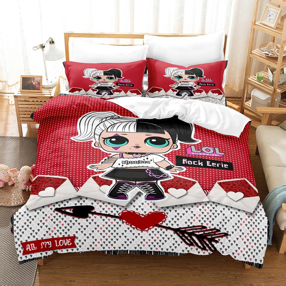 3D Digital Printing Cartoon Surprise Doll Three-Piece Set Bedding Two-Piece Set