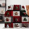 1pc Creative And Stylish 2D Christmas Retro Gingerbread Patchwork Printed Blanket Modern Style Blanket Outdoor Blanket Travel Camp