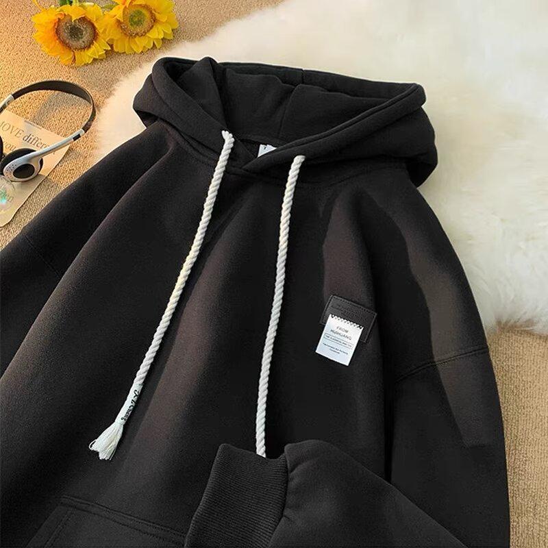 High Street Trendy Autumn/Winter Men's Versatile Hooded Printed Thick Hoodie for Couples