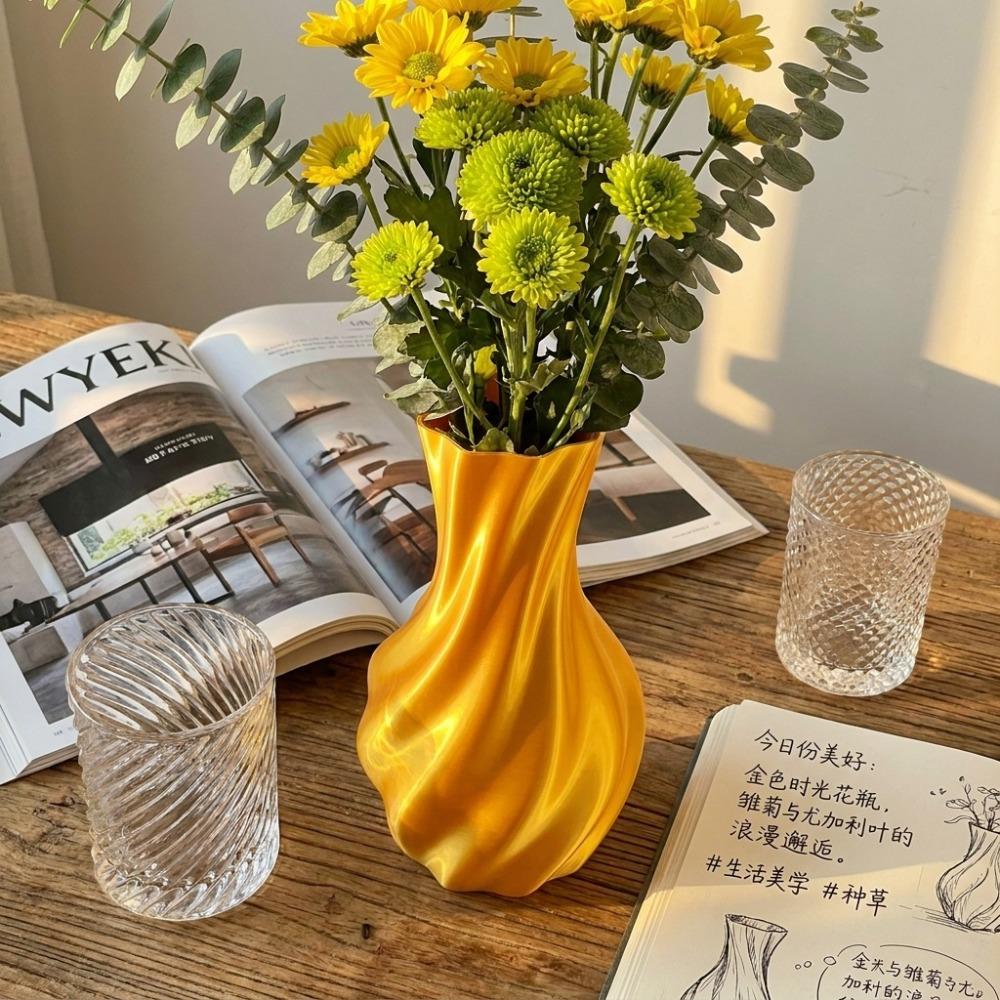Twisted Design Modern Twisted Flower Bottle Gradient Color Plant Pot Office Tabletop Ornaments