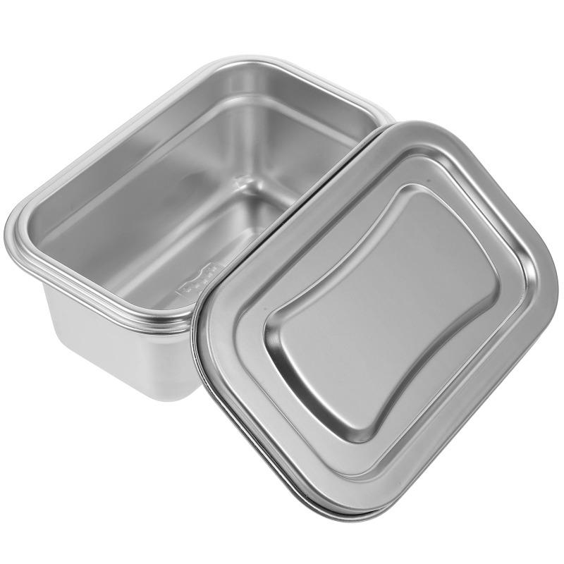 Ice Cream Box Stainless Steel Freezer Containers Reusable Sealed Storage Household Fridge Accessories Long Term Preservation