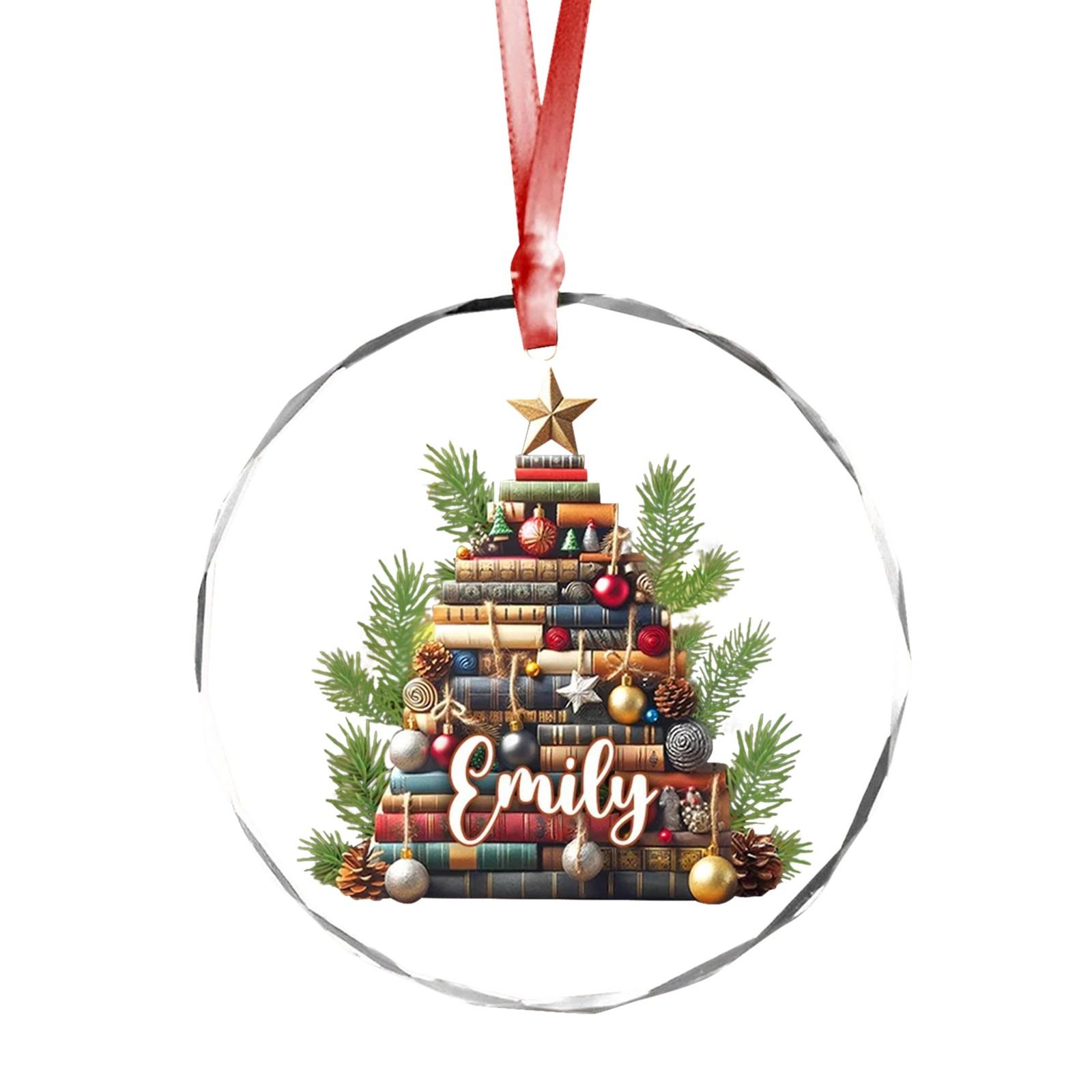 

Bookworm Christmas Ornaments 2D Flat, Bookshelf Xmas Ornament, Gifts for любителя читання вчителя, бібліотекаря, Book Nerd Friends Keepsake Gifts One Size