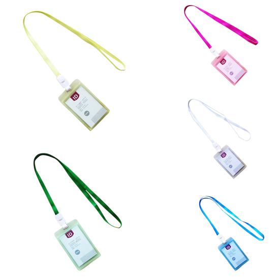 Portacarte d'identità da tasca in plastica rigida Porta badge Porta nome Laccetto da collo