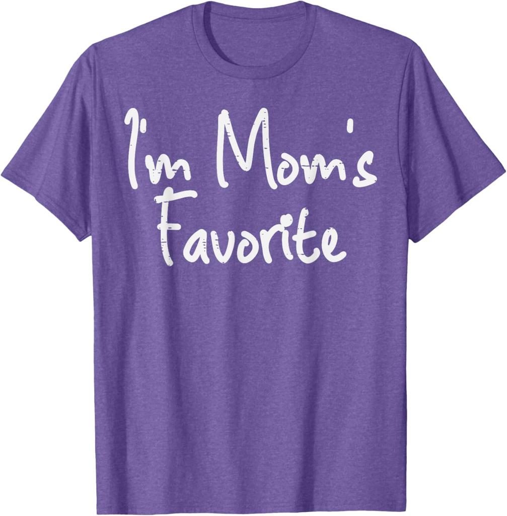 Im Moms Favorite Funny Saying Graphic Cotton TShirt Casual Short Sleeve Tee for Son Daughter