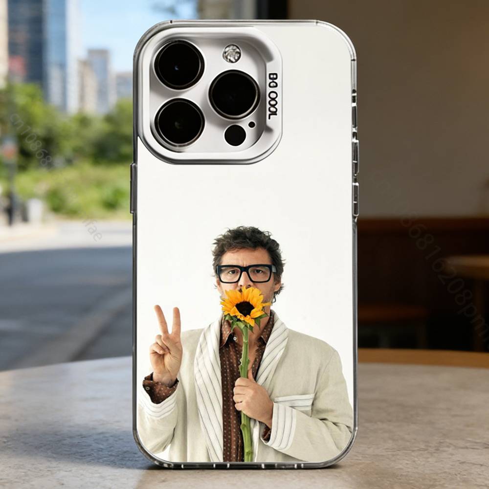P-Pedro Pascal White Shockproof Phone Case For iPhone 16,15,14,13,12,11,Pro,XS,Max,Plus,Mini,SE