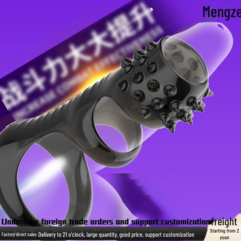 Men's Anti-Shedding Leather Penis Sleeve Ring with Wolf Tooth Design