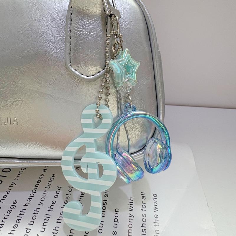 1 buc Y2K Note Muzicale Stea Căști Cheiță cu Mărgele Creativă Mini Pandantiv Căști Breloc Șnur Pereche Lanț Chei