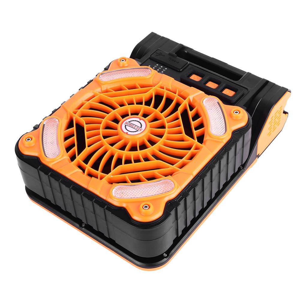 Solar Fan 5200MAH Type C Charging 4 Speed   Brushless Motor 4.5mCelsiuss Low Noise LED Timer Solar Camping Fan for Fishing Outdoor Activities
