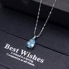 Lindon Trendy Necklace for Women  Jewelry Water Drop Shaped Aquamarine Pendant Neck Ornament Engagement