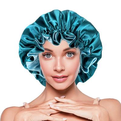 New Women Solid Reversible Satin Bonnet For Curly Hair Cap Double Layer Adjustable Sleep Cap Elastic Hair Cap Haircare Night Hat