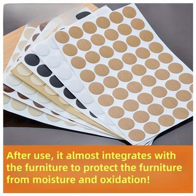 Furniture Table Door Wardrobe Bed Stool Door Frame Screw Hole Sticker, Self-adhesive Sealing Sticker Dust-proof Sticker Nail-free Screw Sticker