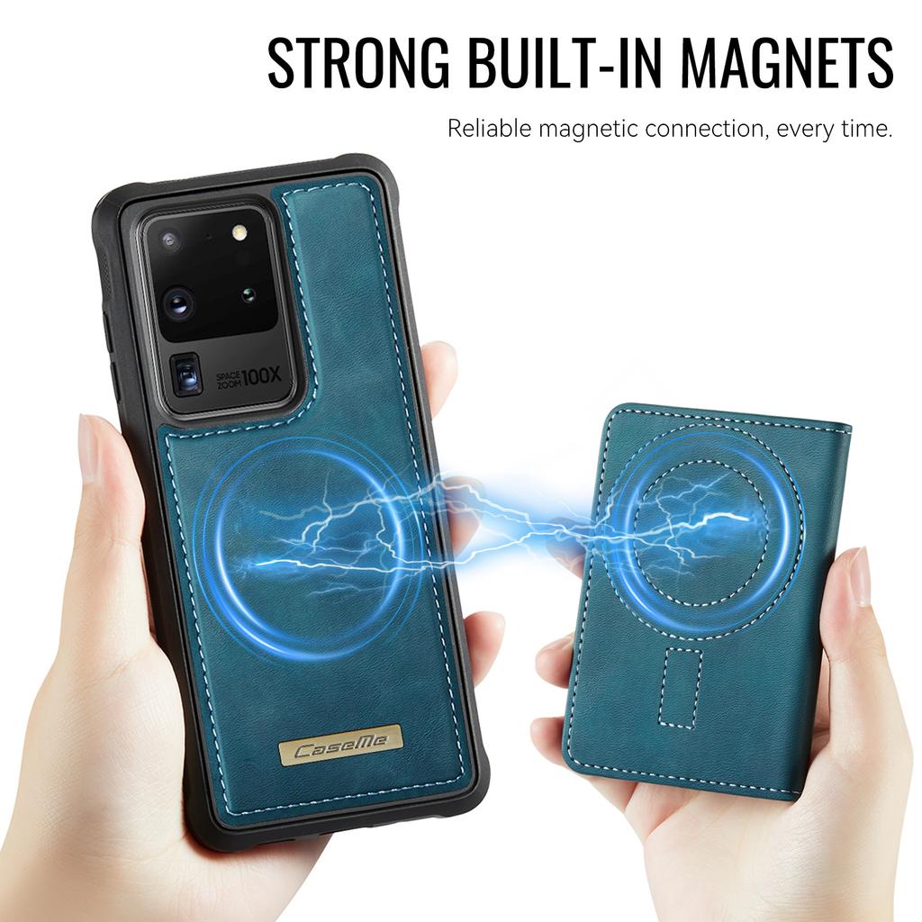 For Samsung Galaxy S20 Ultra Magnetic Case CASEME ME80 Series Leather PC TPU Phone Cover with Detachable Wallet