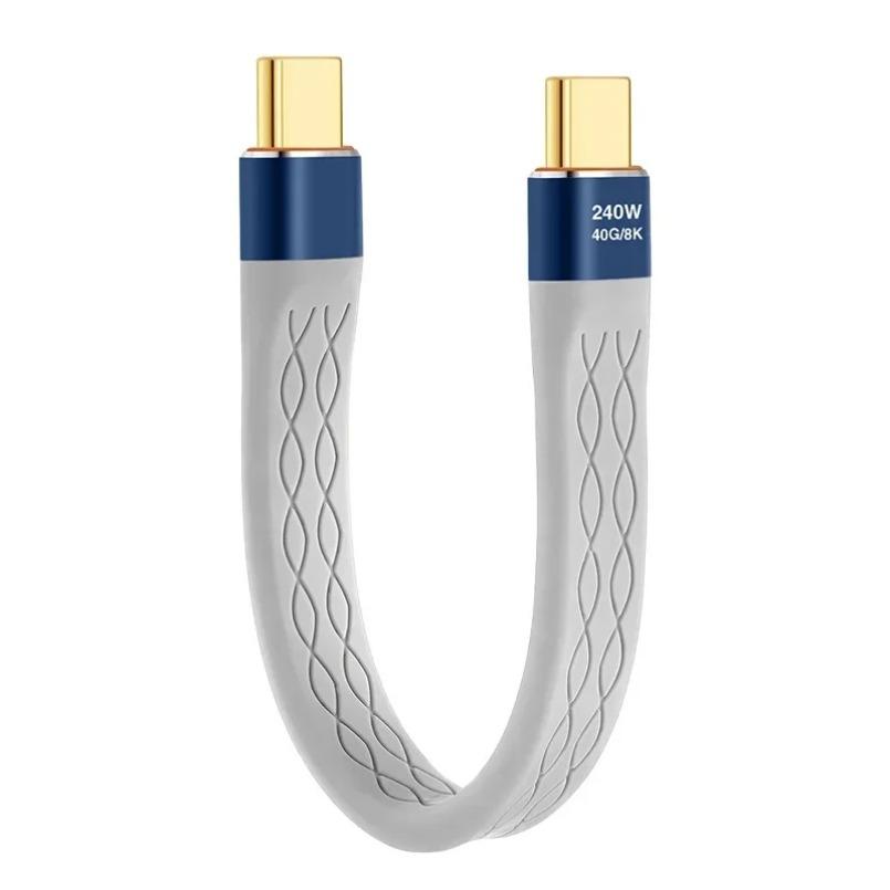 

240 Вт 40 ГБ короткий кабель USB C - USB C кабель для быстрой зарядки типа C 40 Гбит/с передача данных 8K плоский тонкий FPC удлинительный кабель для зарядки и передачи данных 12m