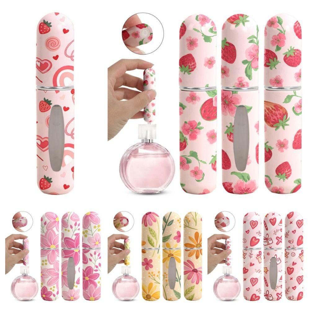 5ml Mini Perfume Bottle Essential Oil Alcohol Refillable Spray Rotating Bottle Spray Atomizer Bottle Empty Cosmetic Containers