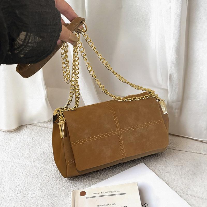 

Women Shoulder Crossbody Bag Large Capacity Vintage Chain Tote Bag for Autumn Winter Fashi Trendy Stylish Purse коричневый