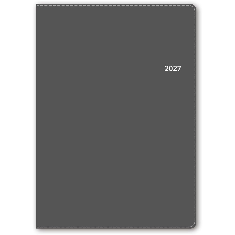 NOLTY 2027 A5 Weekly Dark 6317 December Planner, Écri 3, Gray, (Starts 2026)