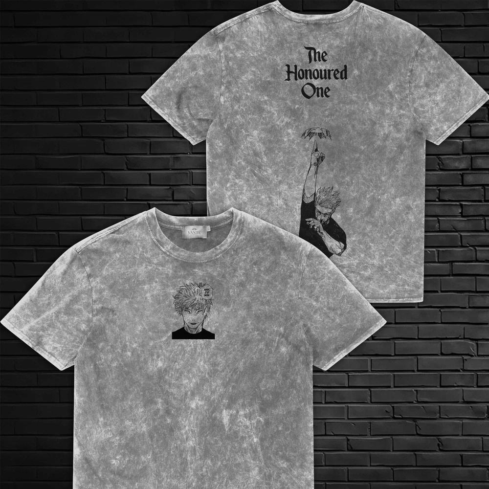 Satoru Gojo The Honoured One Anime TShirt Acid Wash Unisex Tee L