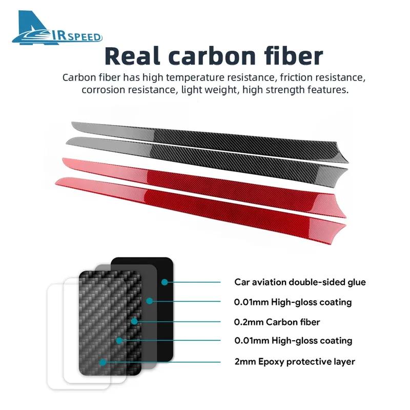 Real Soft Carbon Fiber LHD RHD Front Door Trim Sticker For Mitsubishi Outlander 2013 2014 2015 2016 2017 2018