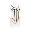 Summer European and American Spicy Girls Sexy Beach Contrast Color Shaping Tight Hollow Open Back Jumpsuit
