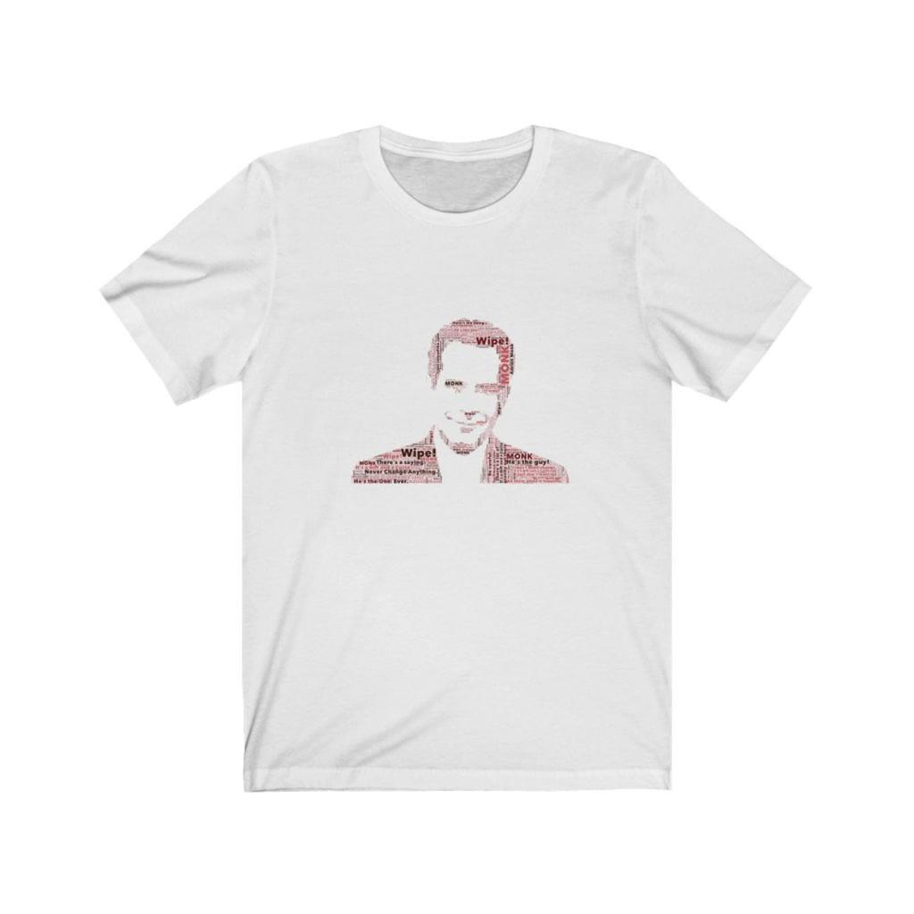 Monk Retro TV Show with Quotes from Adrien Monk Inside the Letters MONK Unisex Jersey Short Sleeve Tee, Detective Monk Shirt, Monk Tee