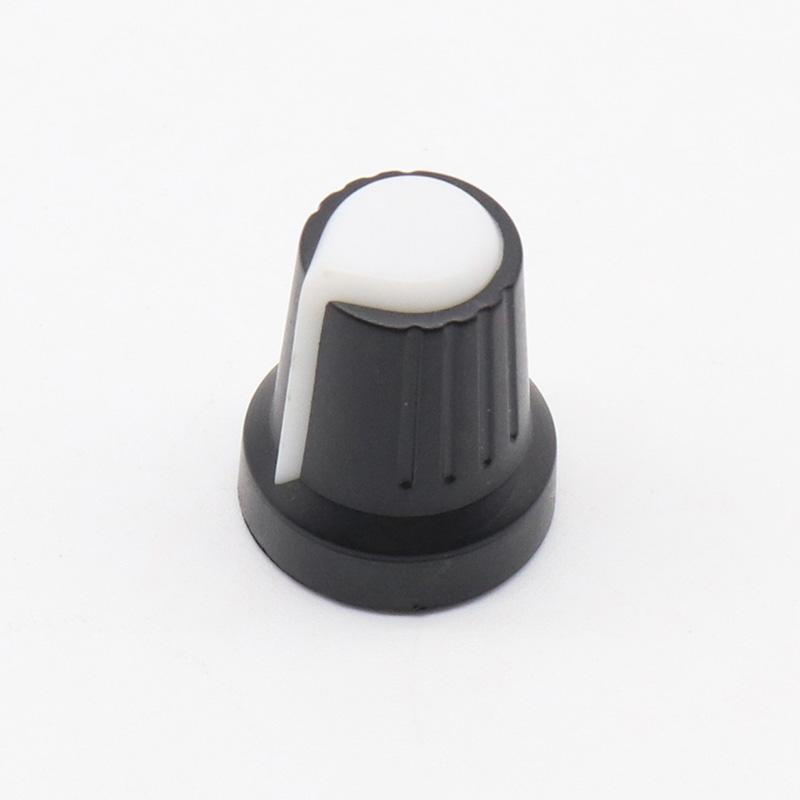 10Pcs 6mm Plastic Threaded Knurled Potentiometer Knobs Caps 15*17mm