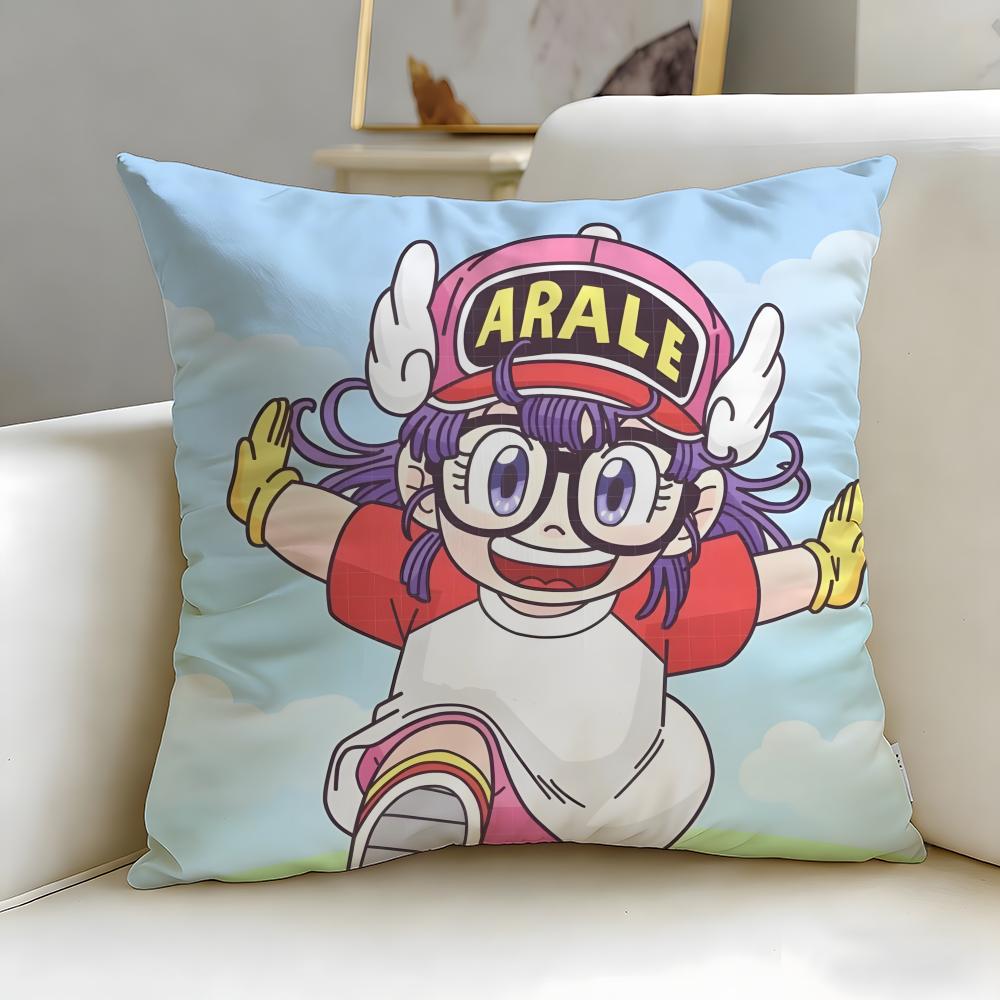 classic anime Dr Slump Cushion Cover Soft  EasyWash Pillow Case  Versatile for Couch Bed Travel and Office