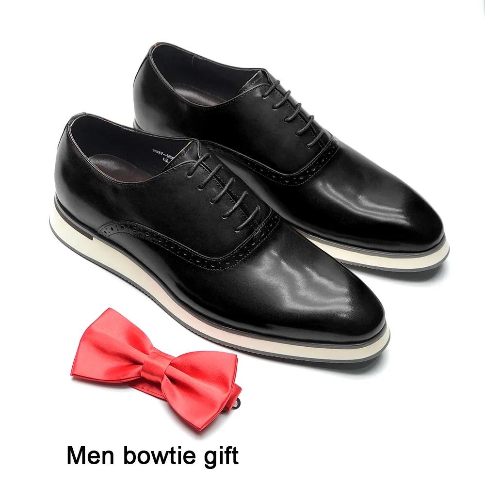 

Luxury Mens Sneaker Oxfords Brown Black Genuine Leather Business Casual Lace-up Men Shoes Comfortable Outdoor Fashion Footwear 46