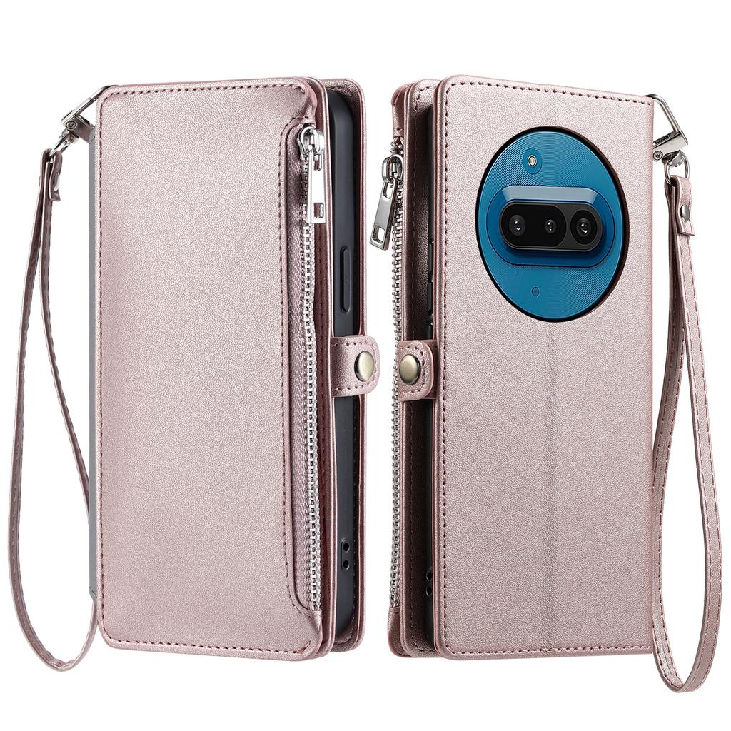 For Nothing Phone (3a) Case TPU+PU Leather Wallet Phone Cover with Wrist Strap