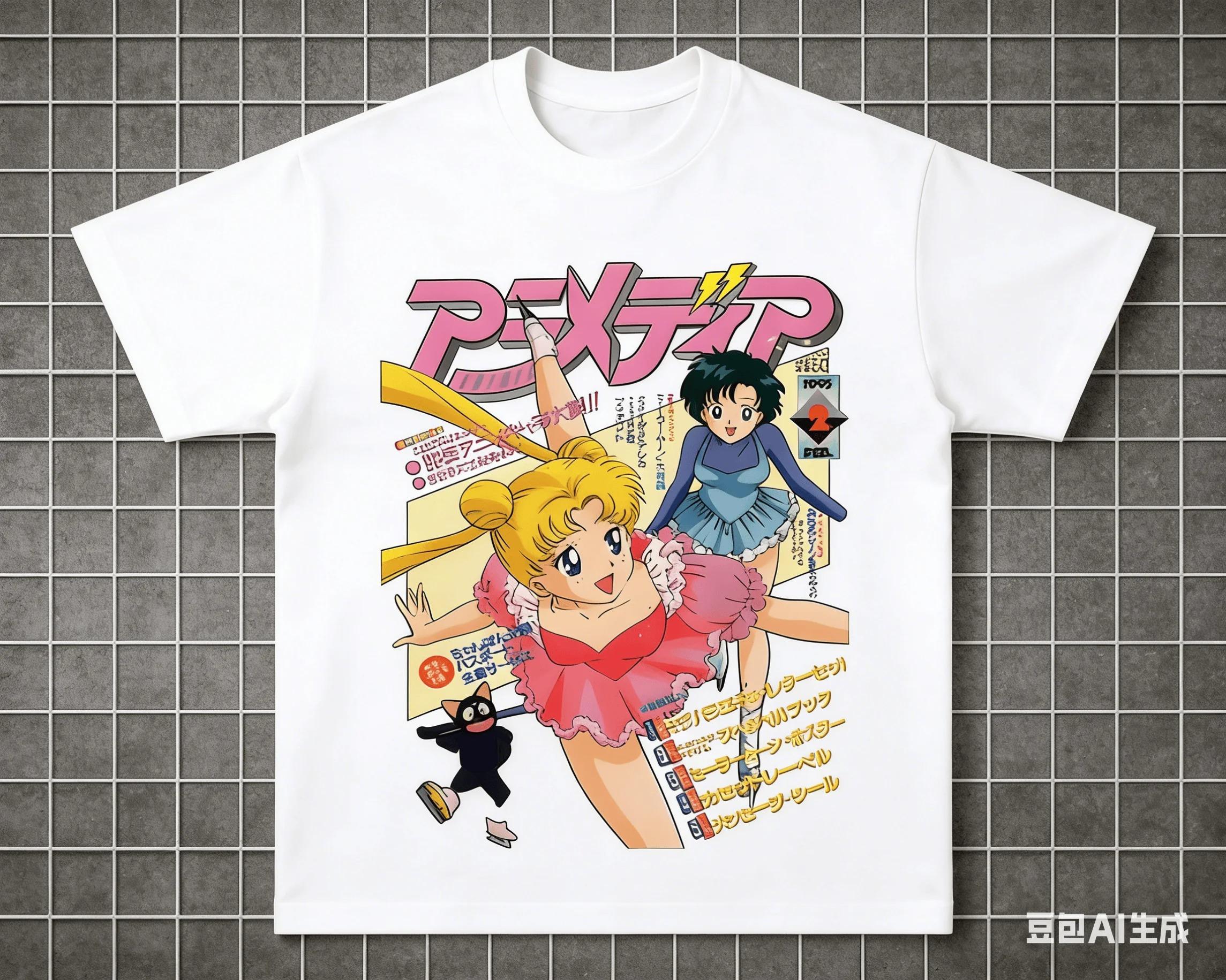 

Vibrant Red Oversized Sailor Moon T-shirt Featuring Multiple Tsukino Usagi Illustrations, Luna Cat, Retro Sailor Moon Text and Vintage Anime 4XL