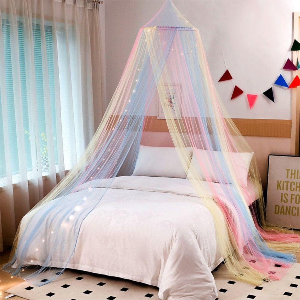 Princess Style Dome Mosquito Net Rainbow Color Bed Tent Universal Bed Canopy  Summer