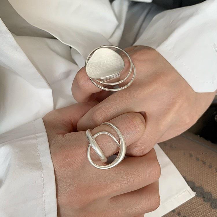 Geometric Bold Hip Hop Ring for Women – Trendy European & American Style, Open Creative Index Finger Design
