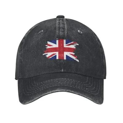 Egyedi Pamut Egyesült Királyság Zászló Baseball Sapka Kültéri Női Férfi Állítható Union Jack Brit Büszke Apa Sapka