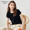 Komom Boka Women's Slim Fit Wool Blend Short Sleeve Knit Top