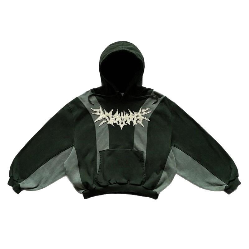 Womens Hooded Sweatshirt Streetwear Style Loose Fit Long Sleeve Casual Top