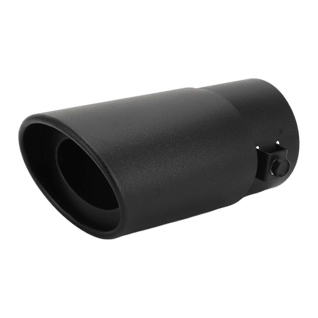Punta de Tubo de Escape Aleación de Aluminio Negro Cepillado Punta de Escape Duradera Garganta Trasera Universal para Coche