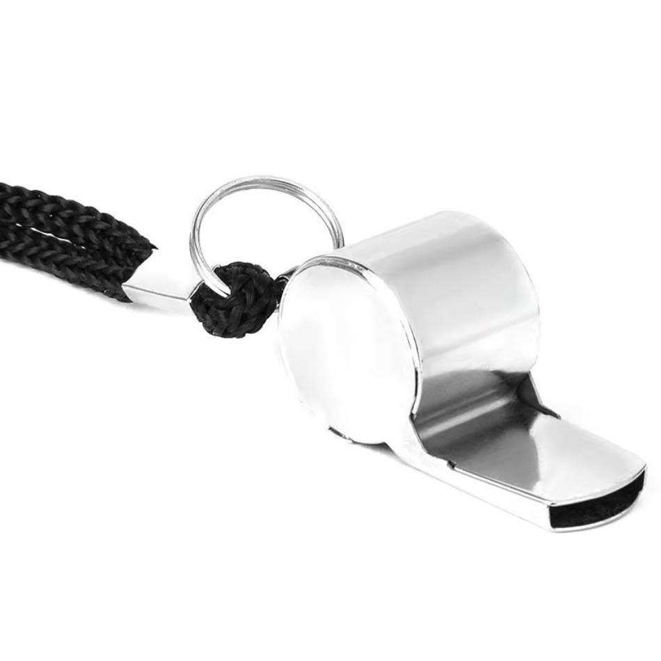 1 Pcs Referee Whistle Metal Stainless Steel Sports Whistle Sports Equipment with Hanging Rope
