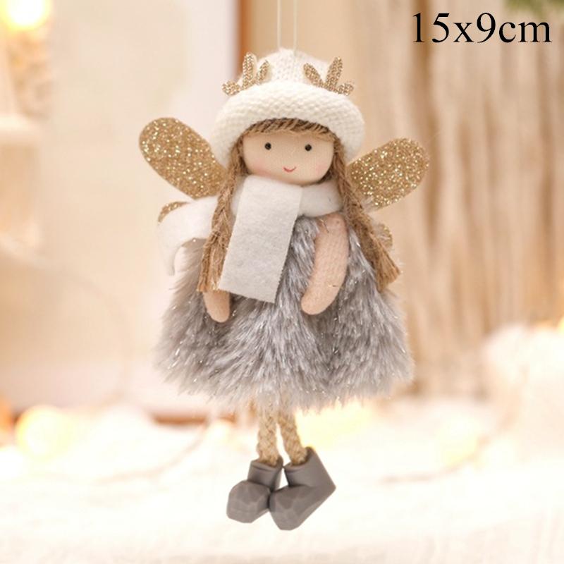 2025 Christmas Angel Dolls Plush Girl Christmas Tree Decorations for Home Navidad Ornaments Xmas Pandent New Year Gifts for Kids