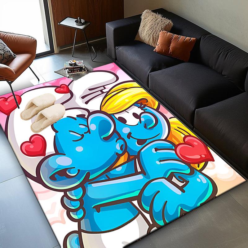 Blue Smur-f Characters Area Rug Suitable for Indoor And Outdoor,Carpets for Kitchens, Homes, Offices, Living Rooms,Home Decor,Christmas Gift